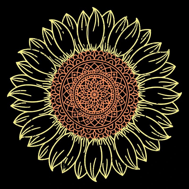 Conception complexe de mandala tournesol