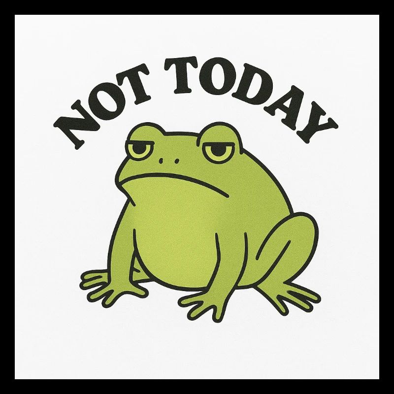 Funny frog with statement text