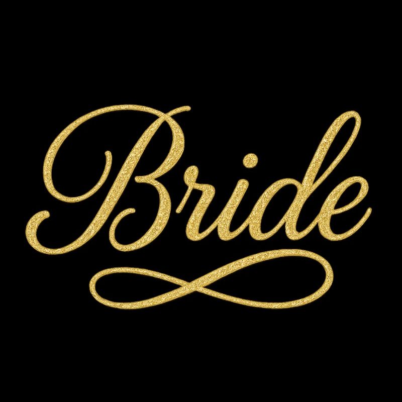 Conception élégante de script de mariée en or