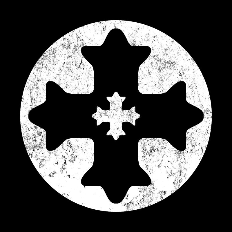 Croix copte orientale dans cercle blanc