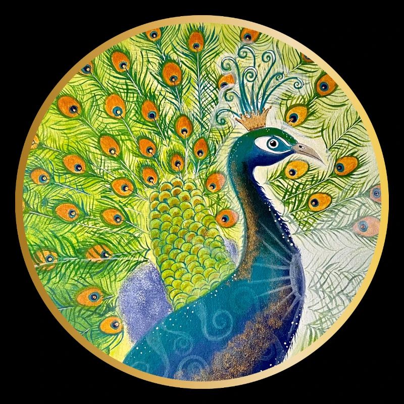 Magnificent peacock with crown