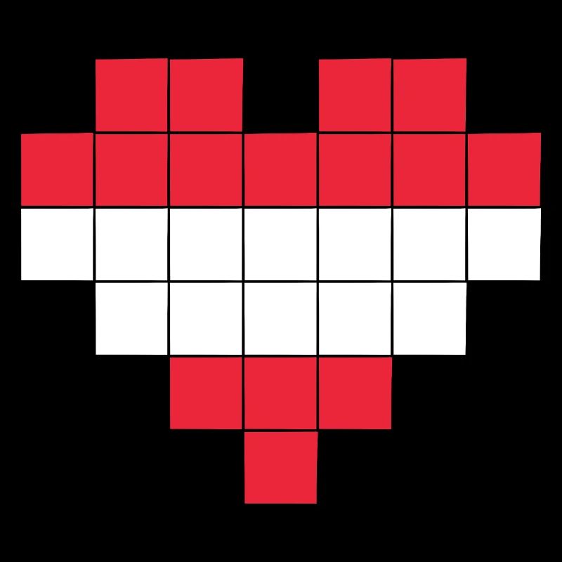 Pixel Heart Austria Flag