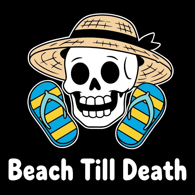 Beach Till Death Skeleton with Hat