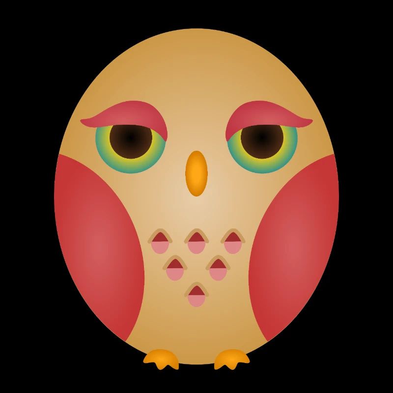 Gradient Owl Face in Cozy Tones
