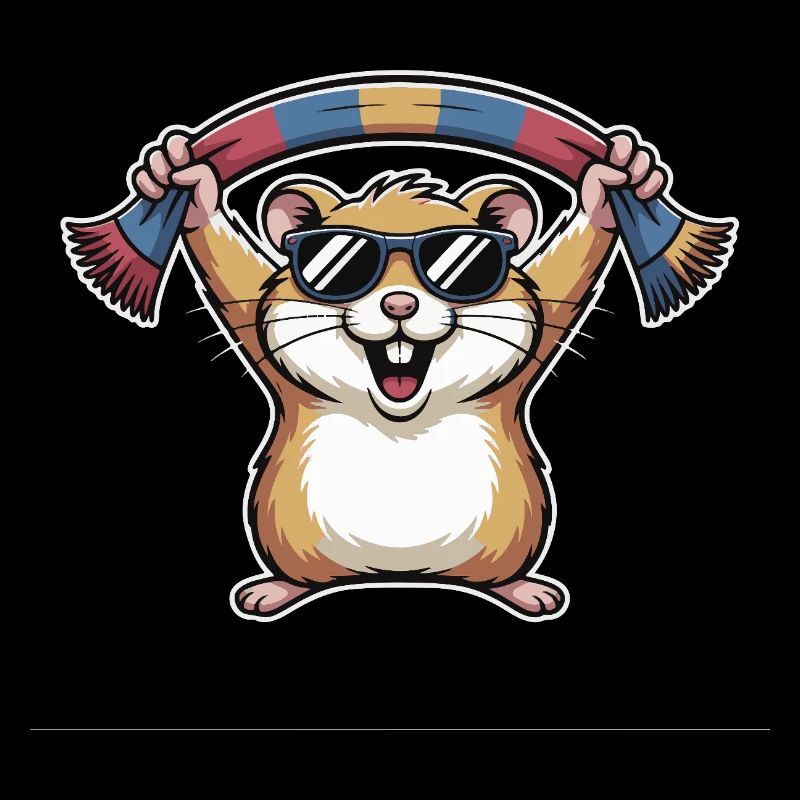 Hamster mit Sonnenbrille Schal
