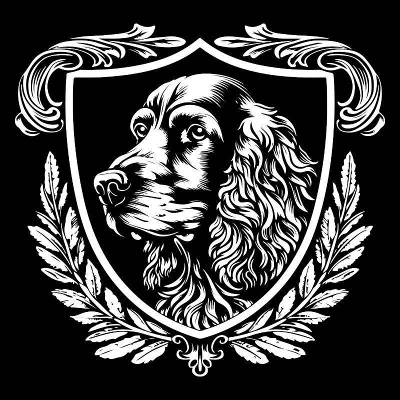 Heraldic Dog Shield: Heraldry Print