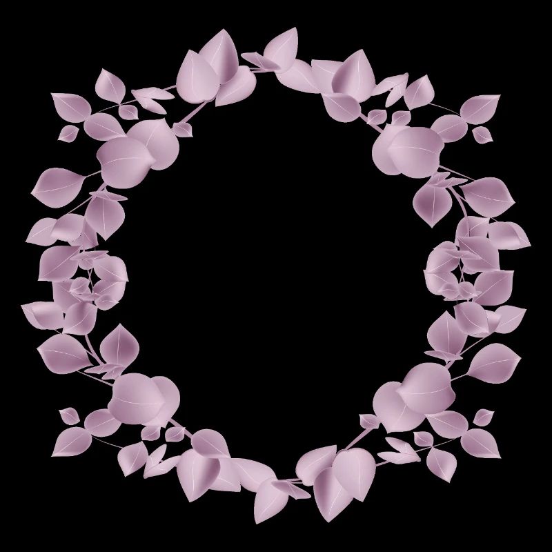 Delicate eucalyptus wreath in dusky pink illustration