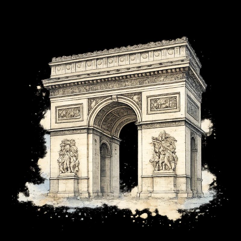 Arc de Triomphe in watercolor