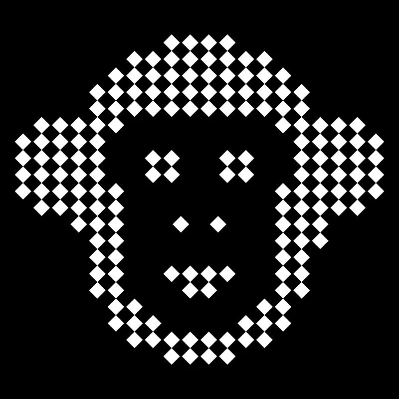 Pixel Monkey Diamant-Emblem