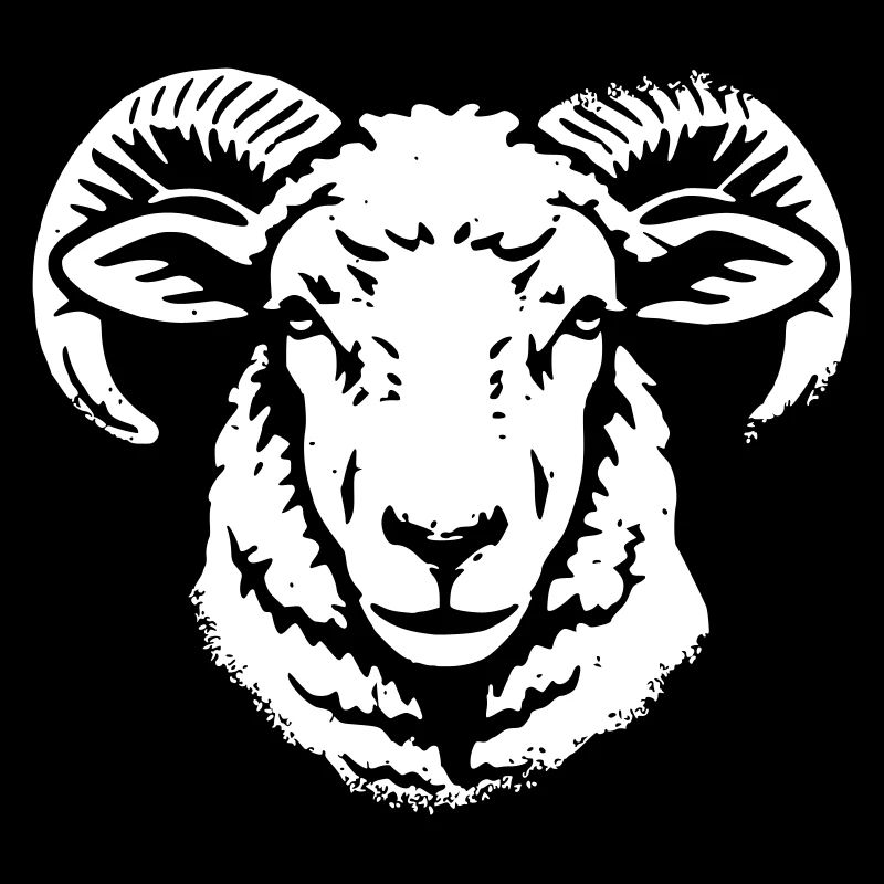Widder Kopf Ram Schafbock Grunge Vektor