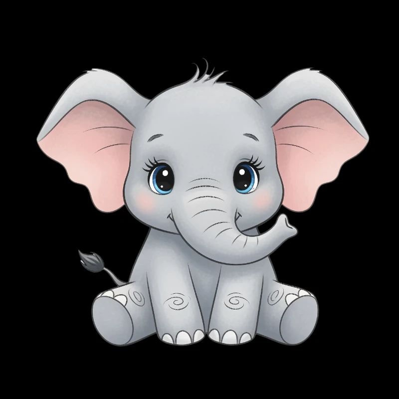 Dessin animé câlin bébé éléphant