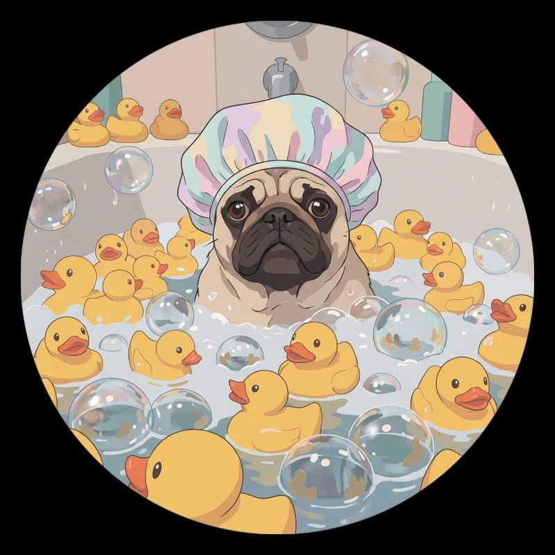 Mops in the bubble bath