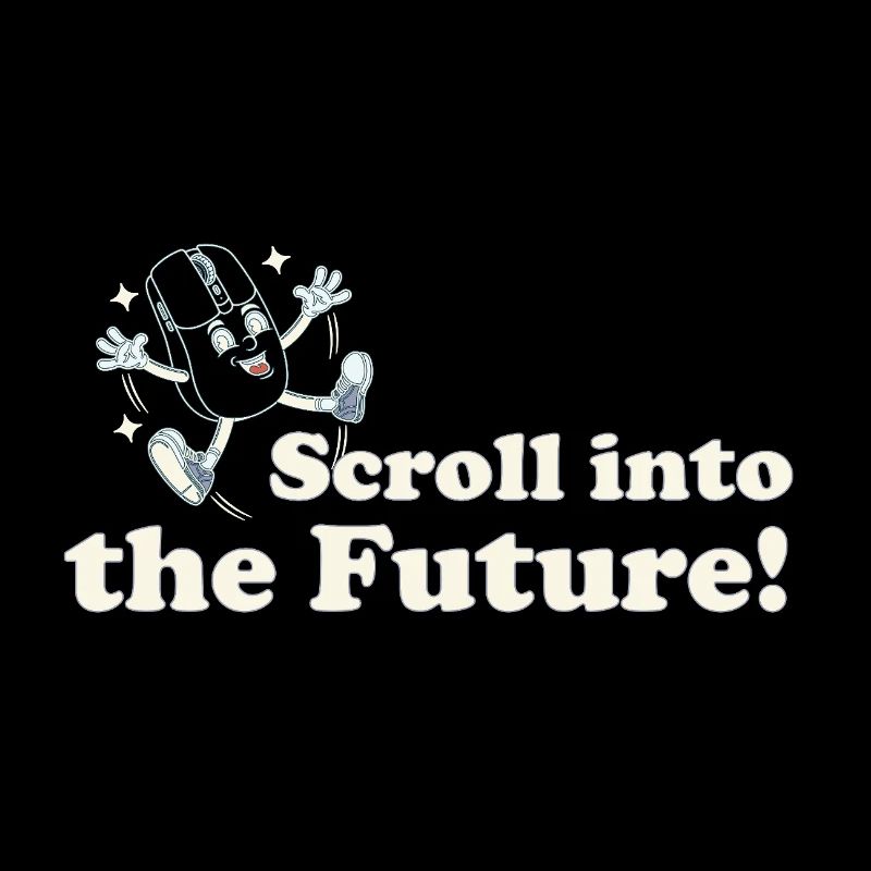 Scroll Into the Future – Retro Nerd Mouse Spruch