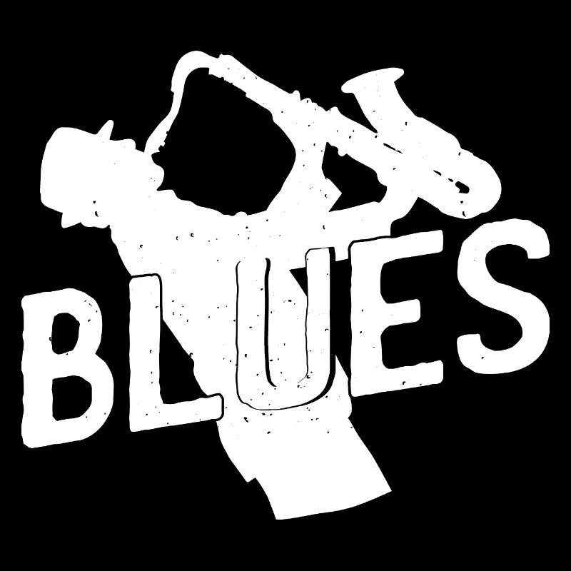 Saxophoniste avec blues – Conception cool de saxophone pour