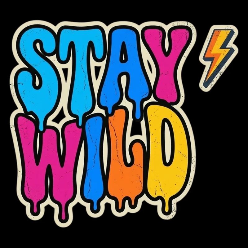 ​Stay Wild Neon Graffiti Typography