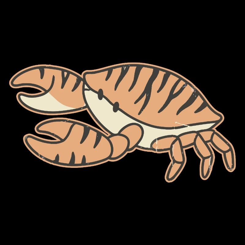 Crabe orange rayé cartoon rayures tigre 