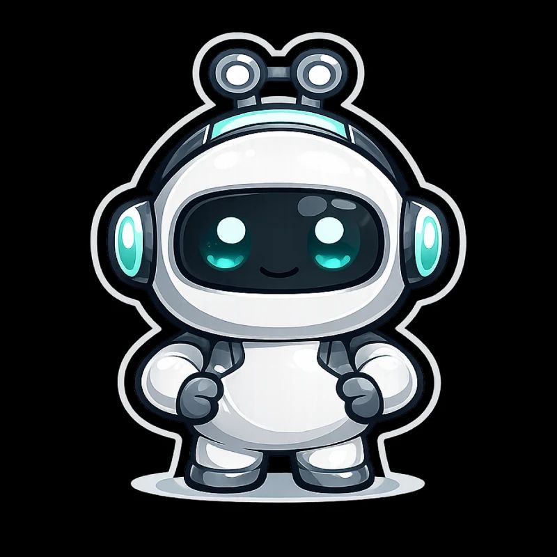 Copilot AI Robot Mascot Cute Dev Sticker