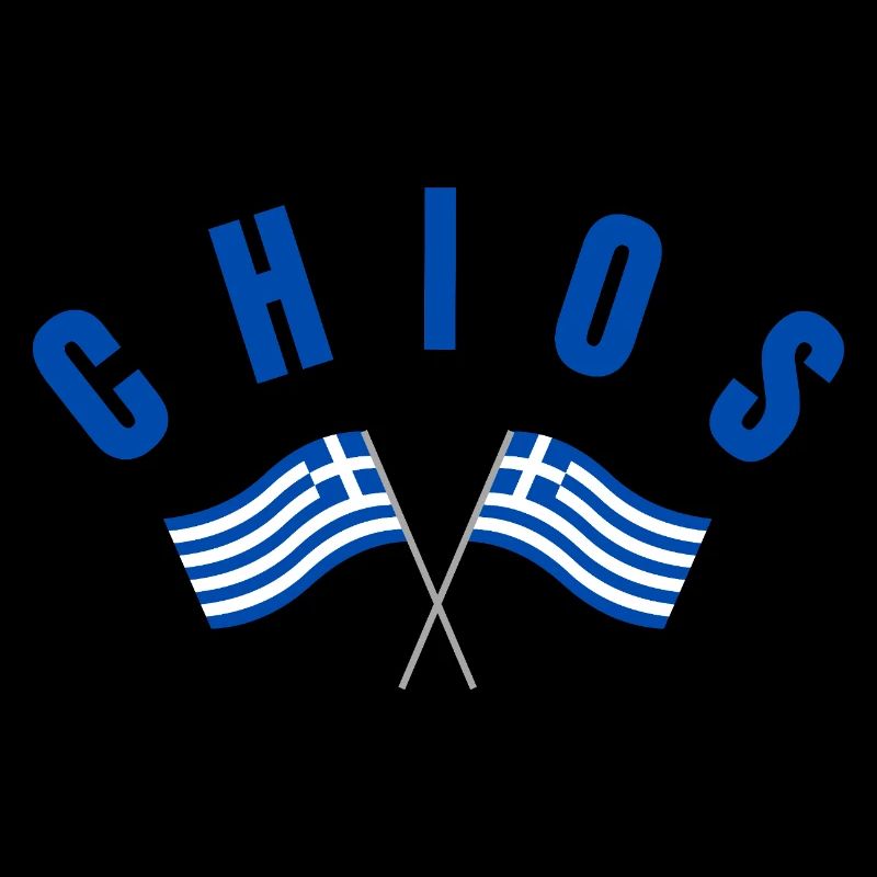 Chios Croisé des drapeaux grecs
