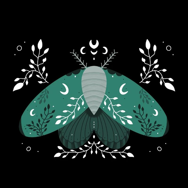 Papillon de nuit vert avec feuillage