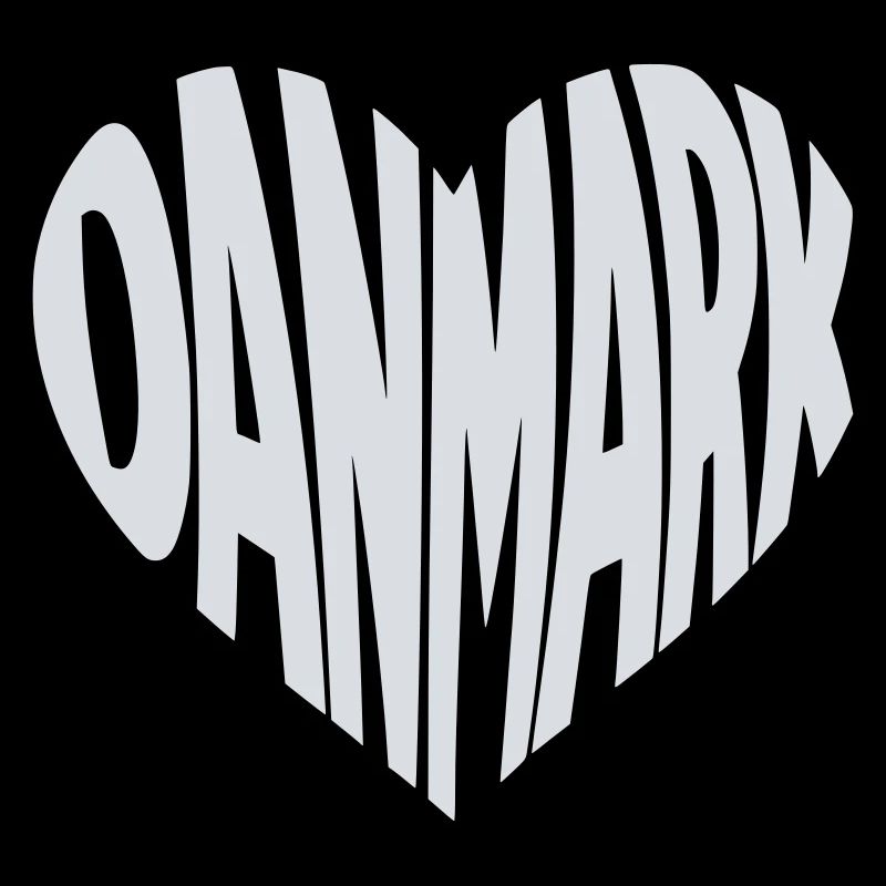 Dänemark - Danmark Herz Typografie Motiv