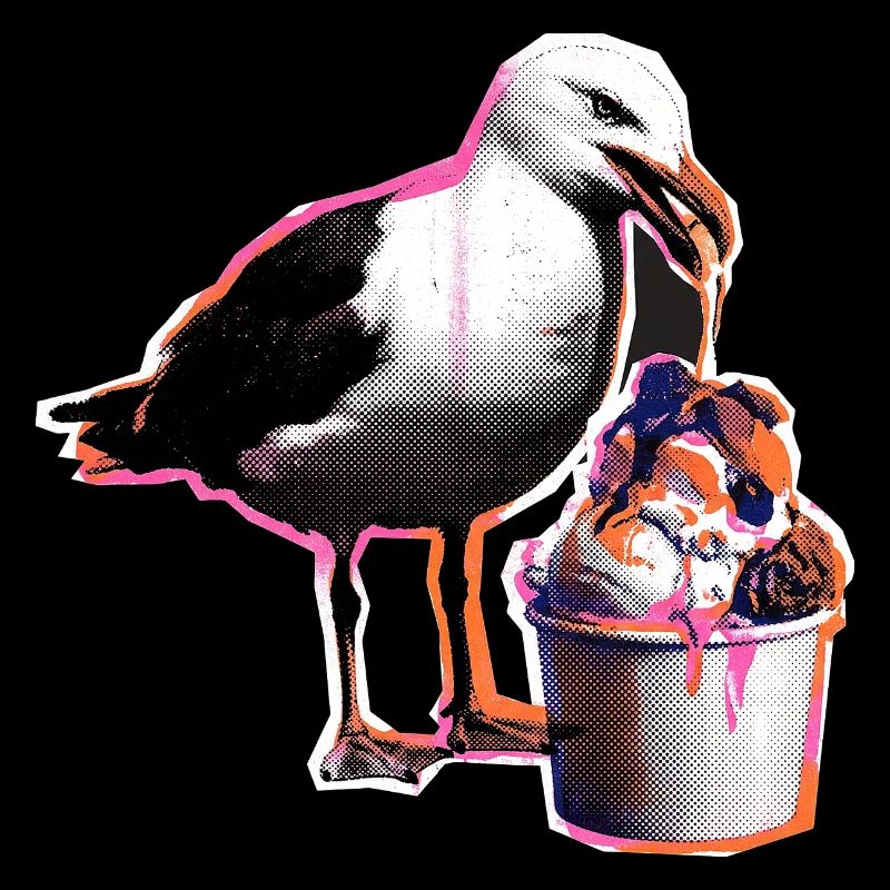 Möwe Isst Eis