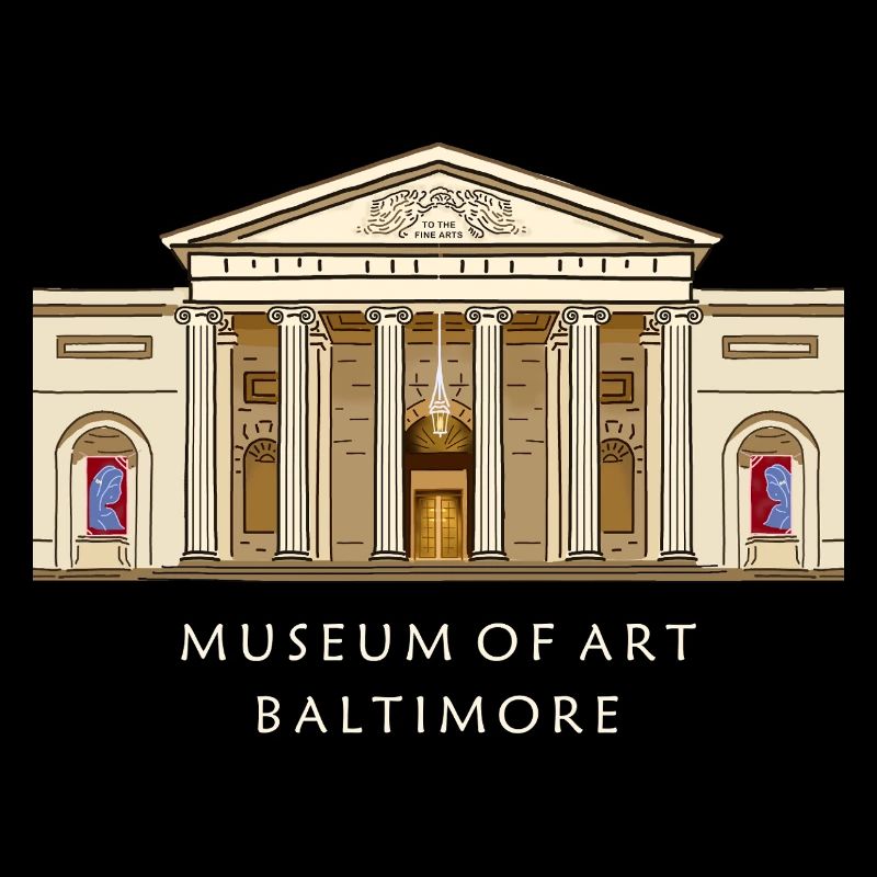 Musée de Baltimore, illustration dessinée à la main