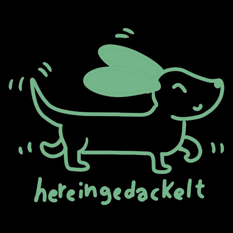 Dackel verspielt, handgezeichnet