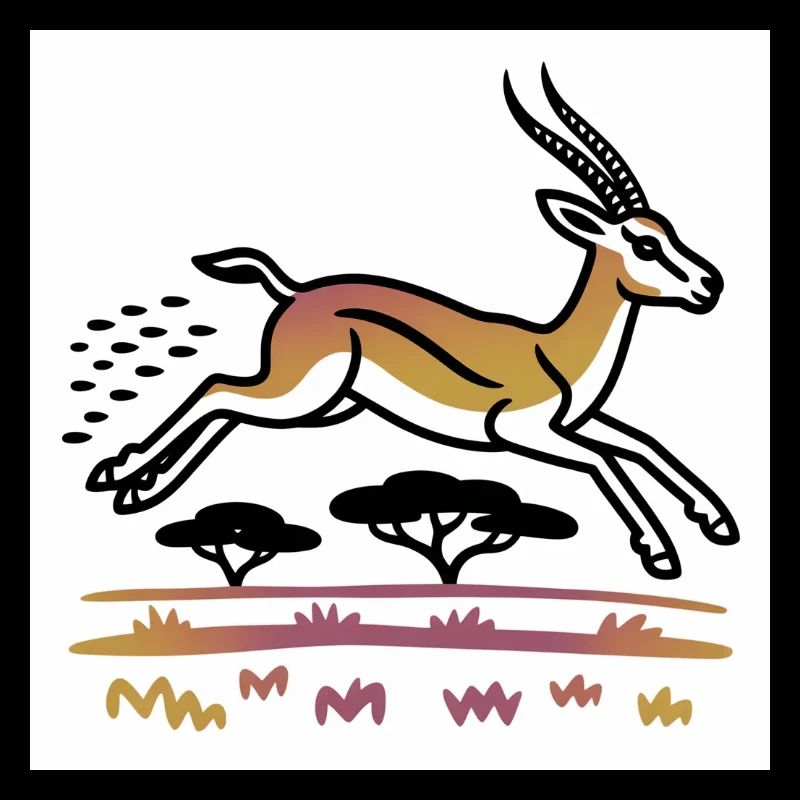Gazelle dans un paysage doré