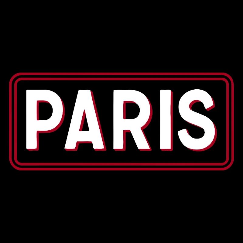 PARIS rétro 3D typographie blanc et rouge