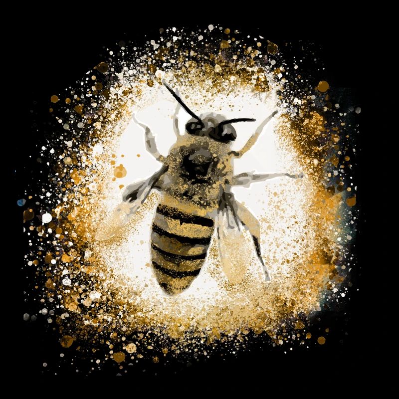 biene,gold,graffiti,malerei,wespe