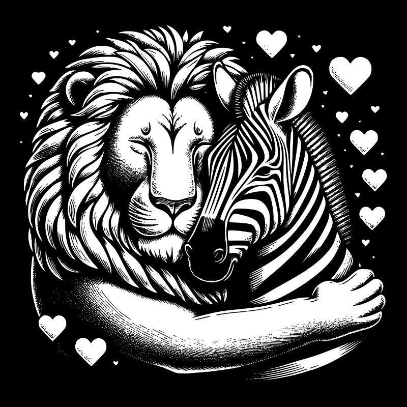 Löwe und Zebra Liebe und Freundschaft