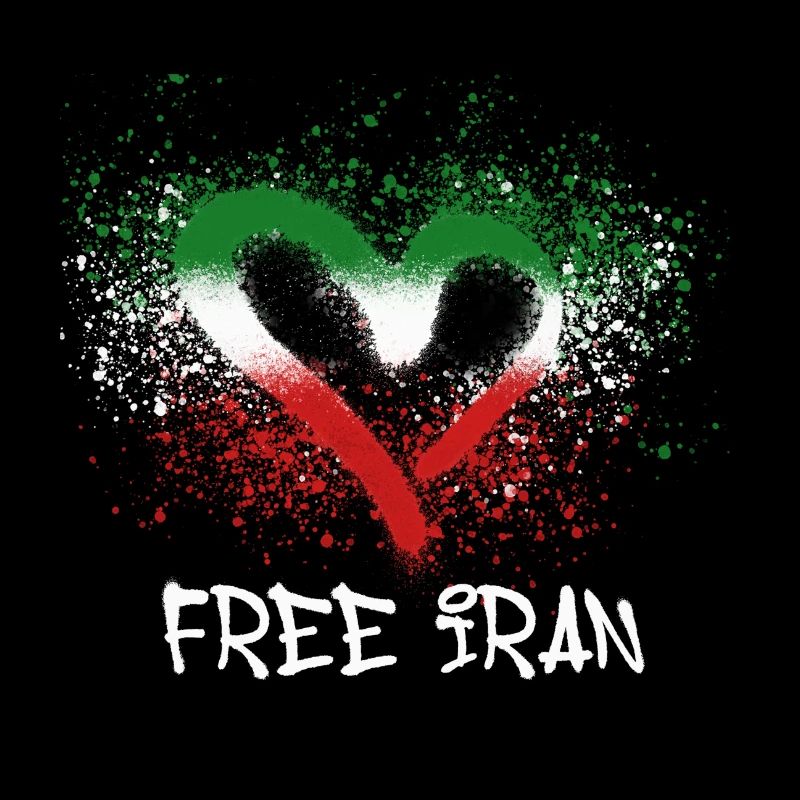 Iran libre,Cœur,Iran,Drapeau,Graffiti