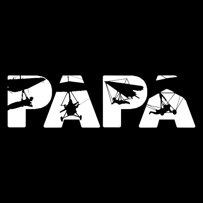 Pilote de deltaplane Papa Silhouette musicale Slogan