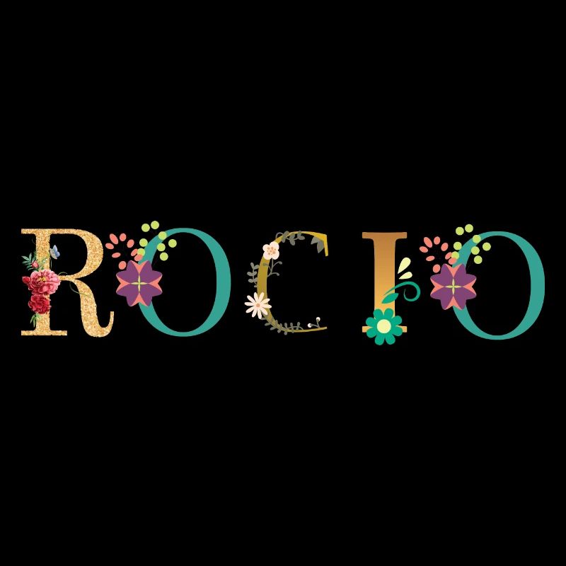 Le nom ROCIO est décoré de fleurs