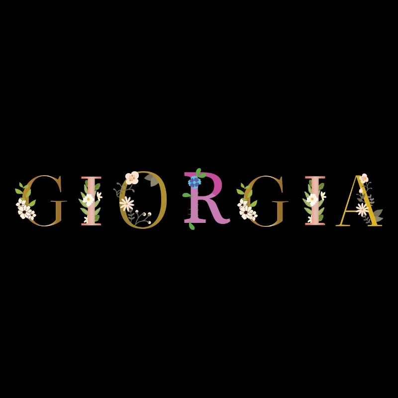 Le nom de GIORGIA est décoré de fleurs