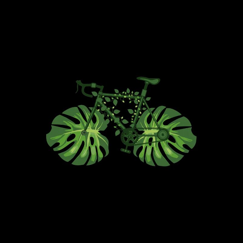 Comic - Bicycle Nature Leaf Green