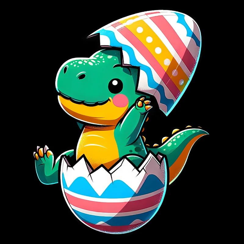 T-Rex Dino comme œuf de Pâques, coquilles d’œufs maladroites