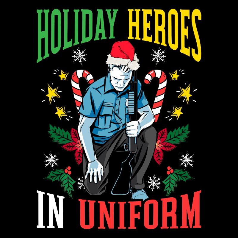 Feiertagshelden in Uniform Weihnachtsmann Polizei