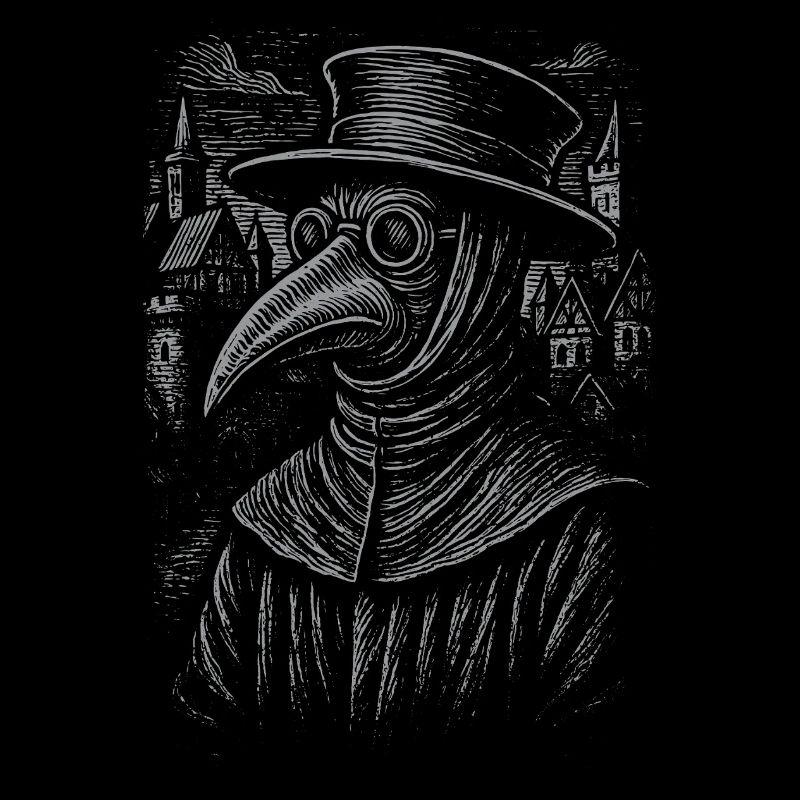 Conception de portrait de médecin de la peste mystique