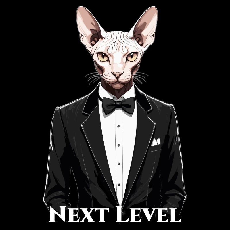 Sphynx Cat Chic Suit Tuxedo Level Gift