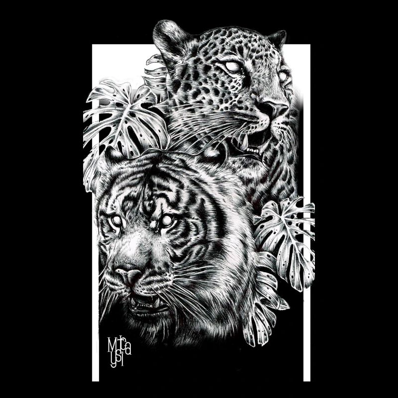 Tiger and leopard