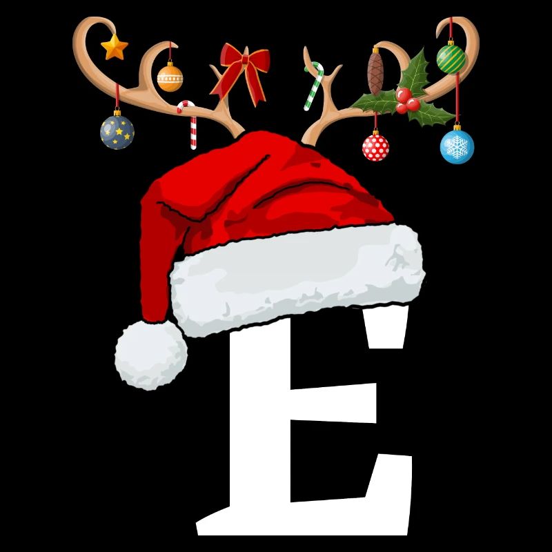 Lettre E bonnet de Noël