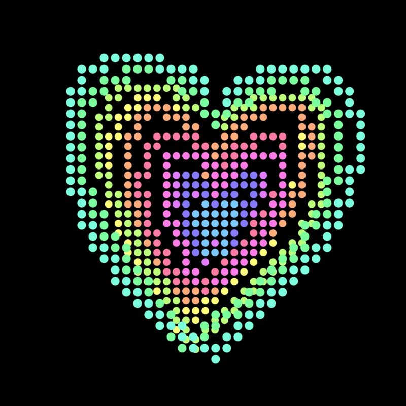 Herz, 3d, Computerherz, regenbogen, bunt