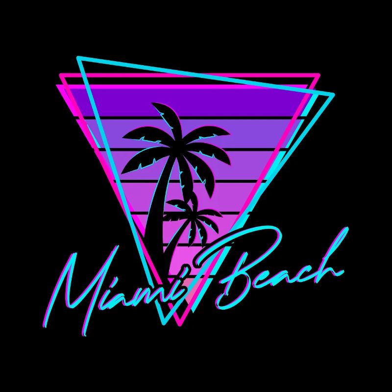 Retro Miami Beach Vintage 80s Beach Geschenk