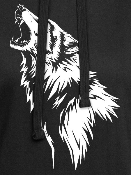 Heulender Wolf in Silhouette