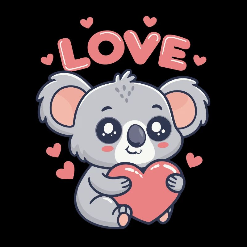 Koala Heart Love Soft Drawing