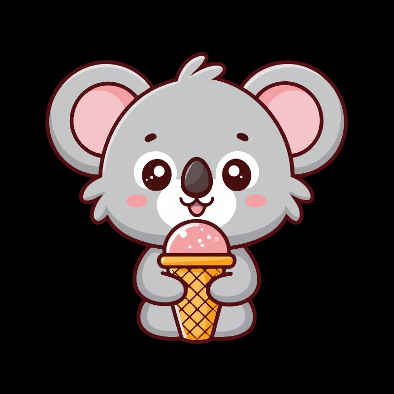 Koala gourmand à la glace pastel