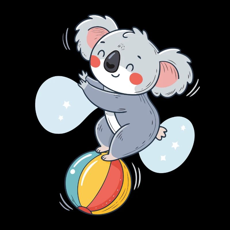 Koala jongleur sur balle colorée