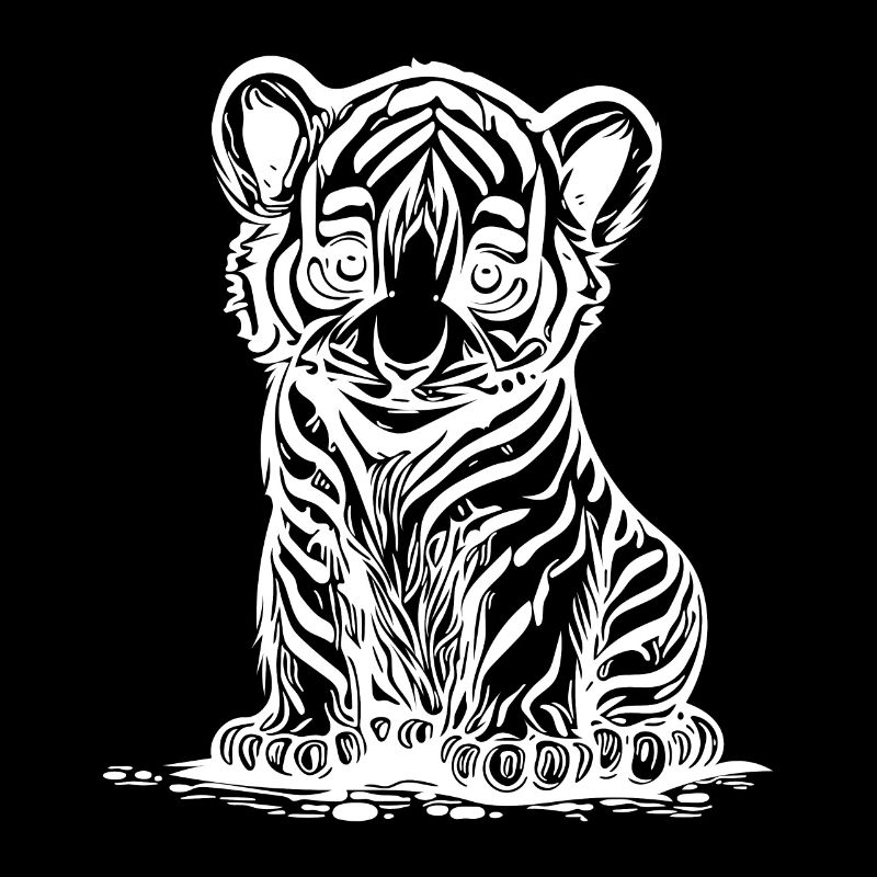 Mignon petit tigre avec un élégant motif rayé