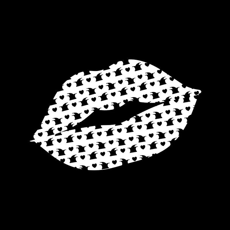 Kissing Lips Carnival | Black White Pattern
